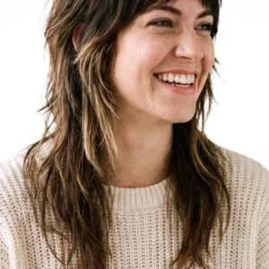 Wolf cut hairstyle